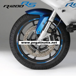 BMW R1200RS wheel decals rim stickers stripes 12+4 pcs. R1200 RS Blue