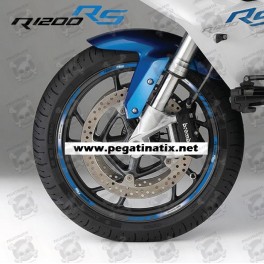 BMW R1200RS wheel decals rim stickers stripes 12+4 pcs. R1200 RS Blue