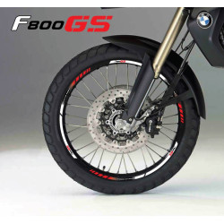 BMW F800GS Wheel decals stickers rim stripes f800 gs 19'' 17'' White Red
