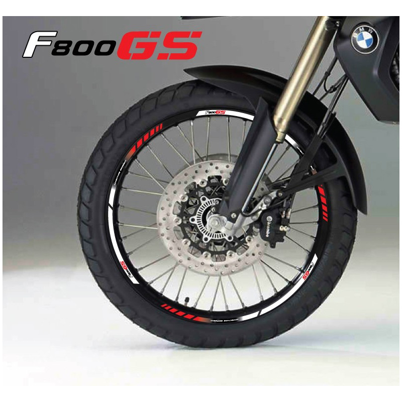 BMW F800GS Wheel decals stickers rim stripes f800 gs 19'' 17'' White Red