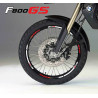 BMW F800GS Wheel decals stickers rim stripes f800 gs 19'' 17'' White Red