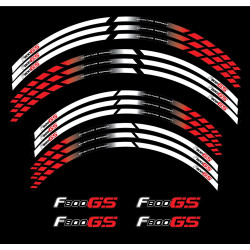 BMW F800GS Wheel decals stickers rim stripes f800 gs 19'' 17'' White Red