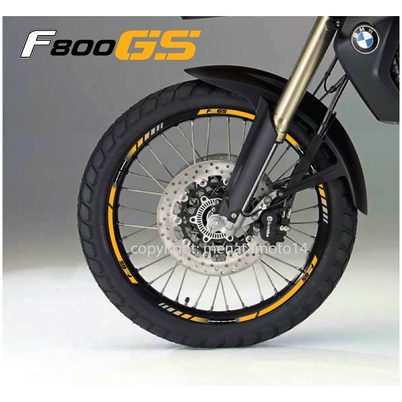 BMW F800GS Wheel decals stickers rim stripes f800 gs 19'' 17'' Yellow