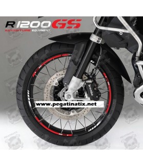 STICKERS BMW R-1200GS Adventure wheel rim stripes Red (Compatible Product)
