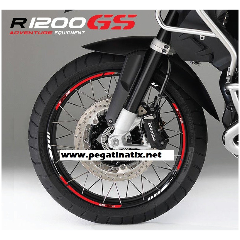 BMW R1200GS Adventure wheel decals stickers rim stripes r1200 GS 19'' 17'' Red