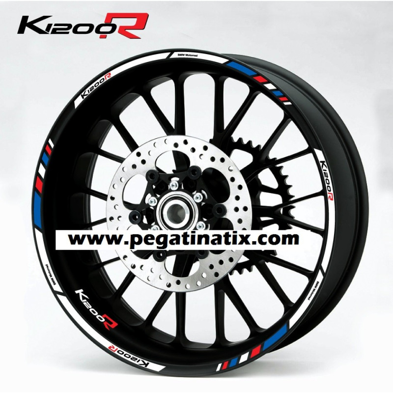 BMW K1200R wheel decals stickers rim stripes 12 pcs. Laminated K1200 R