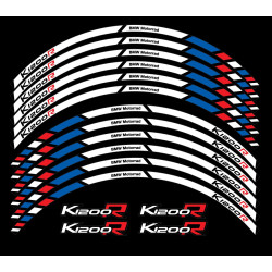 BMW K1200R wheel decals stickers rim stripes 12 pcs. Laminated K1200 R