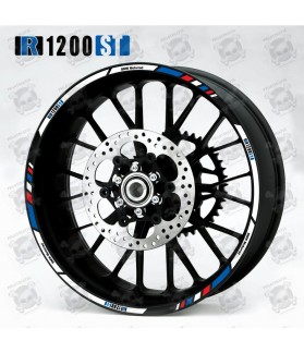 BMW R1200ST wheel decals rim stripes 12 pcs. Laminated R1200 ST (Produit compatible)