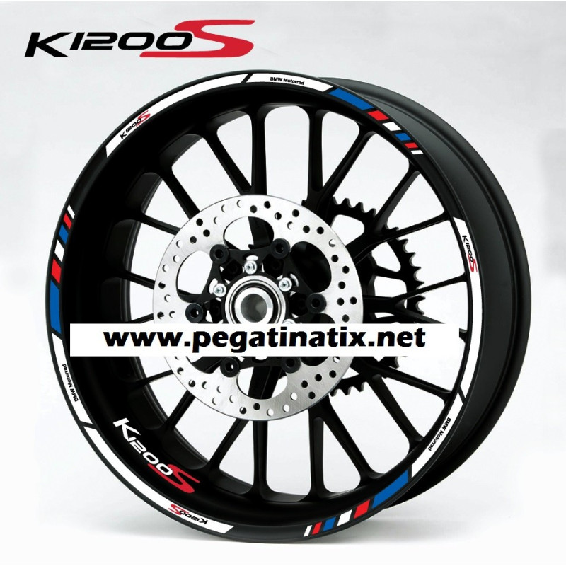 BMW K1200S wheel decals stickers rim stripes 12 pcs. Laminated K1200 S