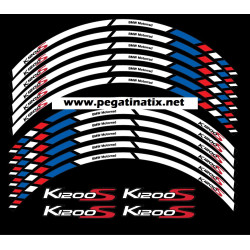 BMW K1200S wheel decals stickers rim stripes 12 pcs. Laminated K1200 S
