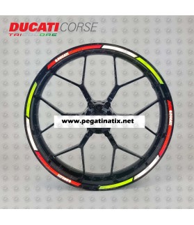 Ducati Corse Tricolore Reflective wheel stickers decals rim stripes Panigale Monster