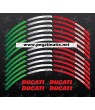 DUCATI CORSE Tricolore wheel stickers decals rim stripes 12 pcs. Laminated