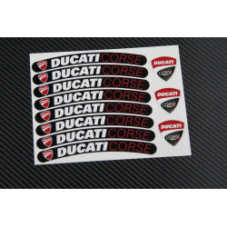 DUCATI CORSE small Wheel decals rim stripes 8 pcs. Laminated