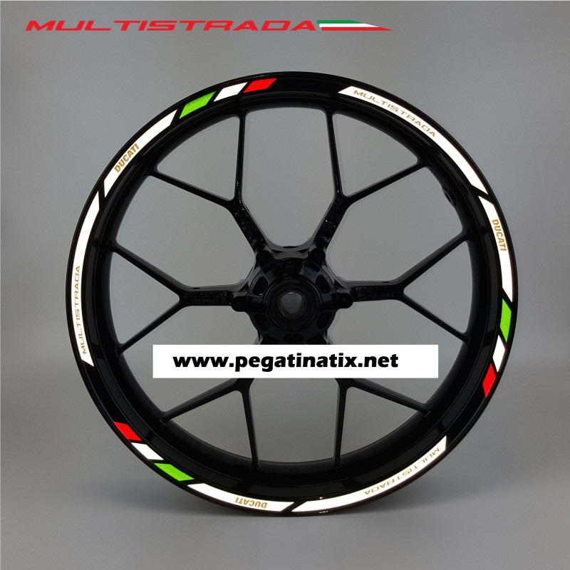 Ducati Multistrada Reflective wheel stickers decals rim stripes 1100 1200 Pikes Peak