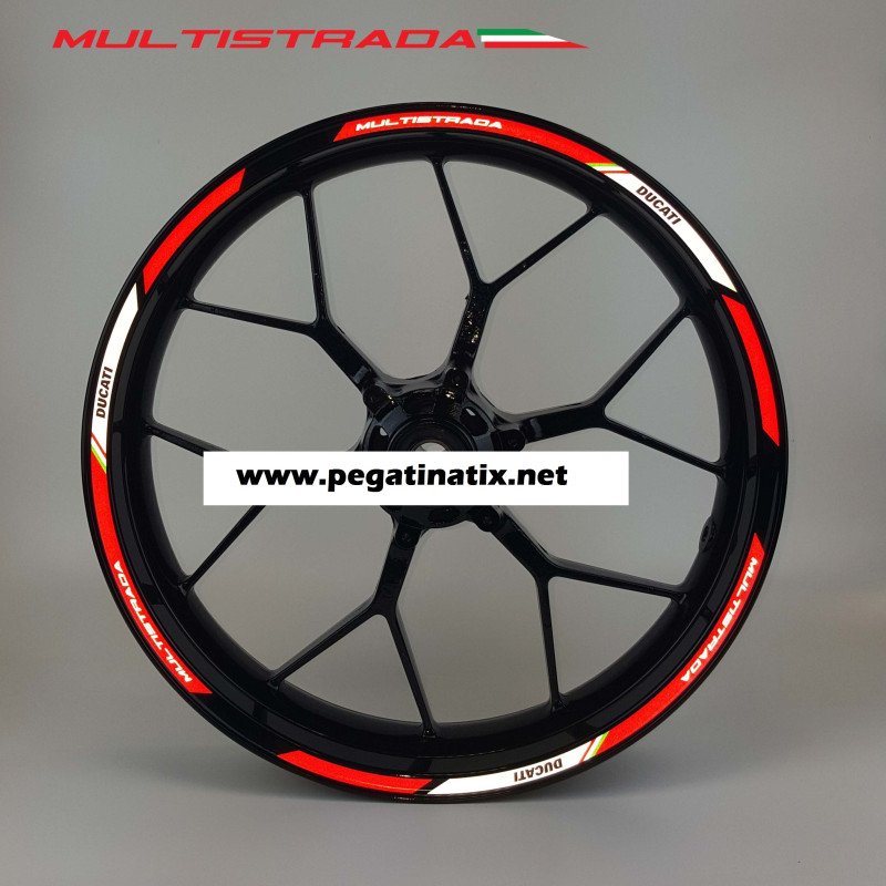 Ducati Multistrada Reflective wheel stickers decals rim stripes 1100 1200 Pikes Peak