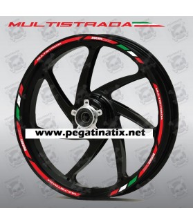 Ducati Multistrada wheel decals stickers rim stripes 12 pcs. 1200s Laminated Red