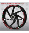 Ducati Multistrada wheel decals stickers rim stripes 12 pcs. 1200s Laminated Red
