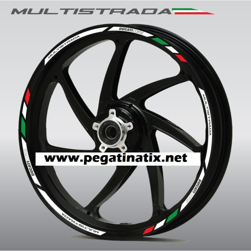 Ducati Multistrada wheel decals stickers rim stripes 1200s Laminated White