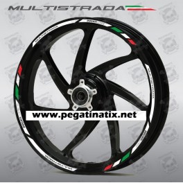 Ducati Multistrada wheel decals stickers rim stripes 1200s Laminated White