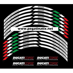 Ducati Multistrada wheel decals stickers rim stripes 1200s Laminated White