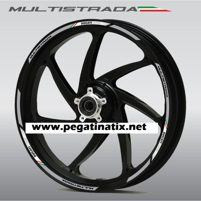 Ducati Multistrada wheel decals stickers rim stripes 1200s Laminated Grey