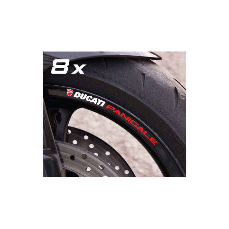 DUCATI PANIGALE small Wheel decals rim stripes 8 pcs. Laminated