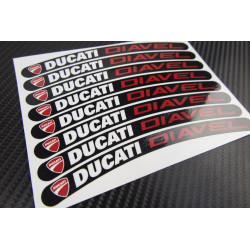 8 x DUCATI PANIGALE small wheel decals rim stripes stickers Laminated flag