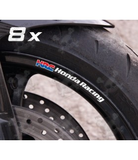 Honda Racing HRC small Wheel decals rim stripes 8 pcs. Laminated 