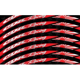 CBR Racing Japan flag Wheel decals rim stripes 16 pcs. Laminated full color