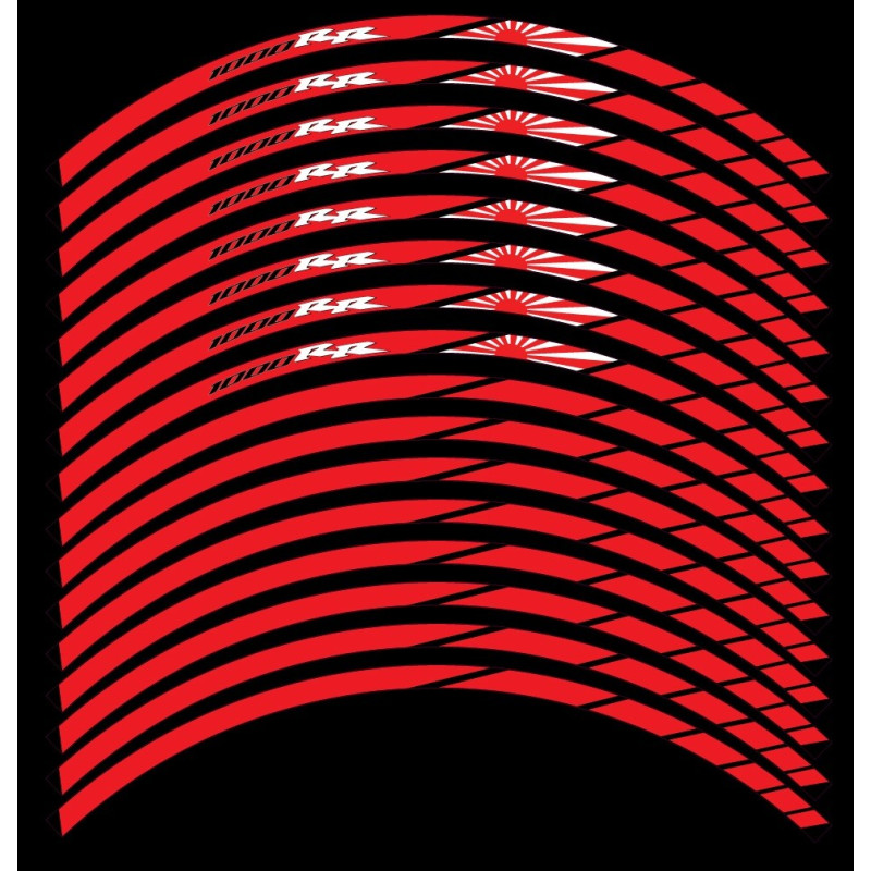 CBR 1000 RR Japan flag Wheel decals rim stripes 16 pcs. Laminated full color