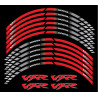 Honda VFR800F Wheel decals rim stripes stickers VFR 800 1200 Red Laminated