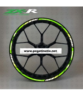 Kawasaki ZX-R Reflective wheel stickers decals rim stripes 16 pcs. ZX-10R ZX-6R ZX-9R (Compatible Product)