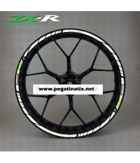Kawasaki ZX-R Reflective wheel stickers rim stripes 16 pcs. ZX-10R ZX-6R ZX-9R White (Compatible Product)