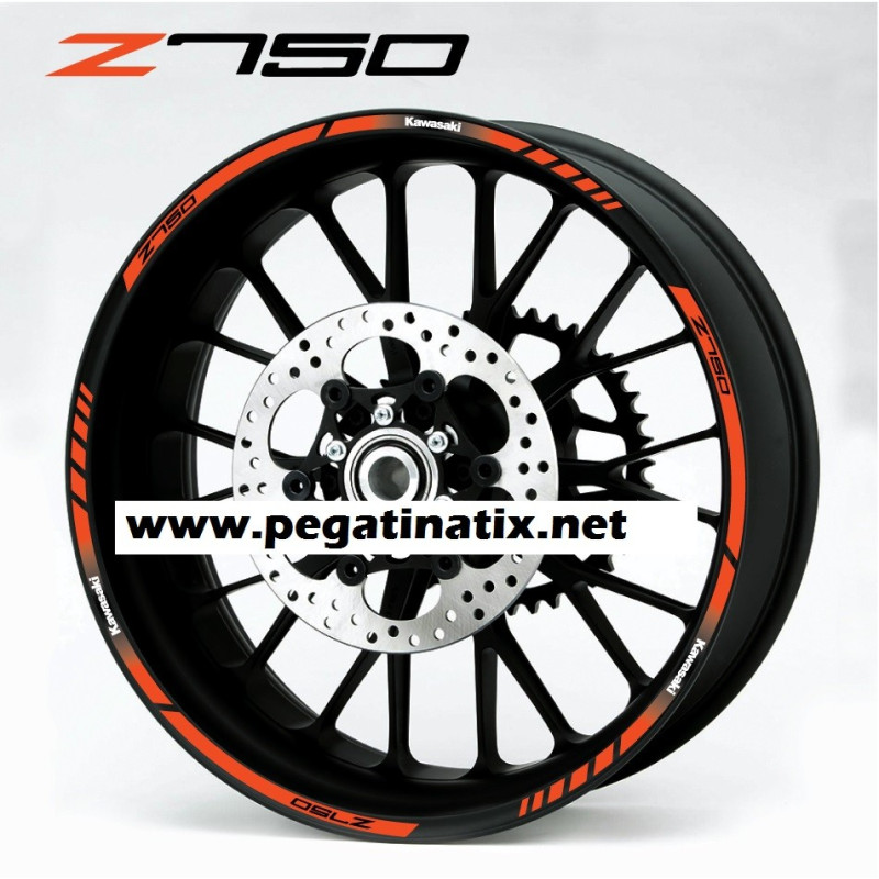 Kawasaki Z750 wheel stickers decals rim stripes 12 pcs. Laminated Z 750