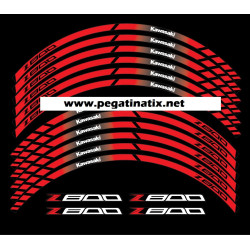 Kawasaki Z800 wheel stickers decals rim stripes 12 pcs. Laminated