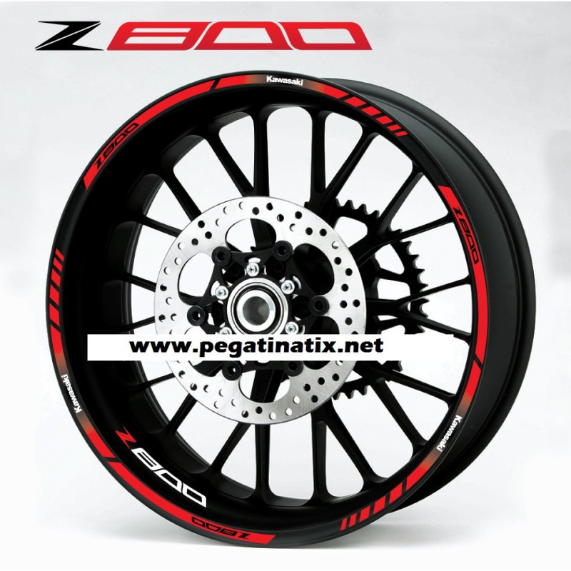 Kawasaki Z800 wheel stickers decals rim stripes 12 pcs. Laminated