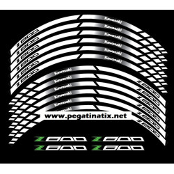 Kawasaki Z800 wheel stickers decals rim stripes 12 pcs. Laminated