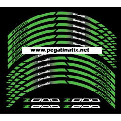 Kawasaki Z800 wheel stickers decals rim stripes 12 pcs. Laminated