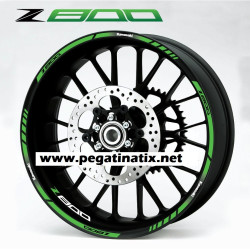 Kawasaki Z800 wheel stickers decals rim stripes 12 pcs. Laminated