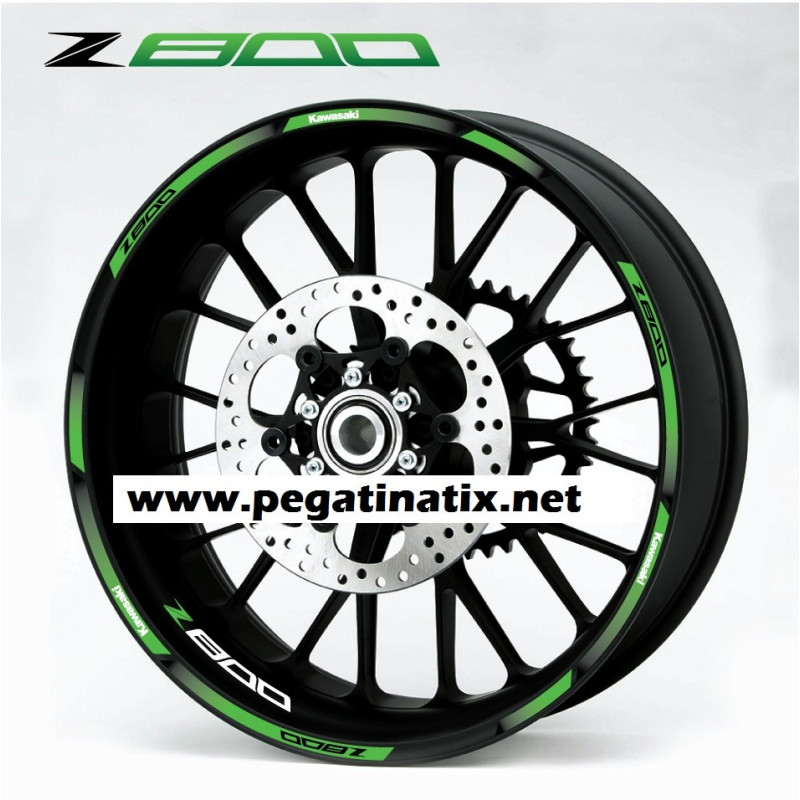 Kawasaki Z800 wheel stickers decals rim stripes 12 pcs. Laminated