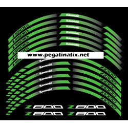Kawasaki Z800 wheel stickers decals rim stripes 12 pcs. Laminated
