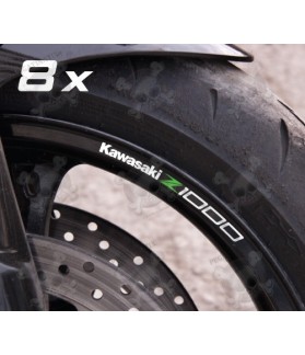 Kawasaki Z1000 small wheel stickers decals rim stripes 8 pcs. Laminated green (Compatible Product)