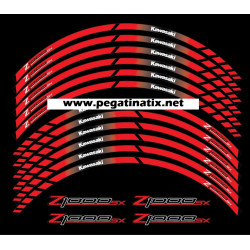 Kawasaki Z1000SX wheel stickers decals rim stripes Laminated 