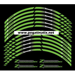 Kawasaki Z1000SX wheel stickers decals rim stripes Laminated 