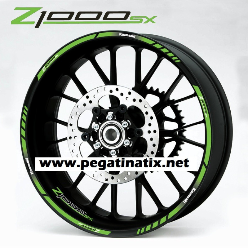 Kawasaki Z1000SX wheel stickers decals rim stripes Laminated 