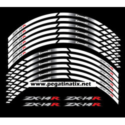 Kawasaki ZX-14R Ninja wheel stickers decals rim stripes Laminated 