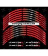 Triumph Street Triple R 675 wheel stickers decals rim stripes 12 pcs. Laminated Red