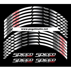 Triumph Speed Triple 1050 wheel stickers decals rim stripes 12 pcs. Laminated Red