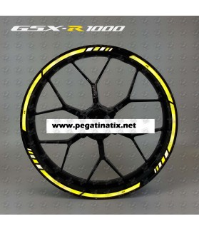 Suzuki GSX-R1000 Reflective wheel stickers decals rim stripes GSXR 1000 Yellow (Kompatibles Produkt)
