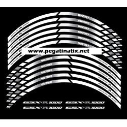 Suzuki GSX-R1000 Reflective wheel stickers decals rim stripes GSXR 1000 White
